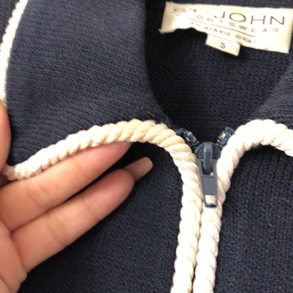 Vintage St. John 1994 pegasus crest cruise jacket blue/white size small - Picture 6 of 11